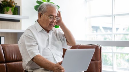 Senior man on online therapy Senior man on online therapy